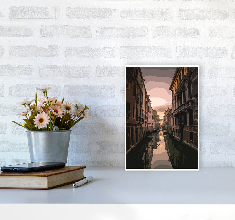 Venice Portrait 3 Modern Print A4 Black Frame