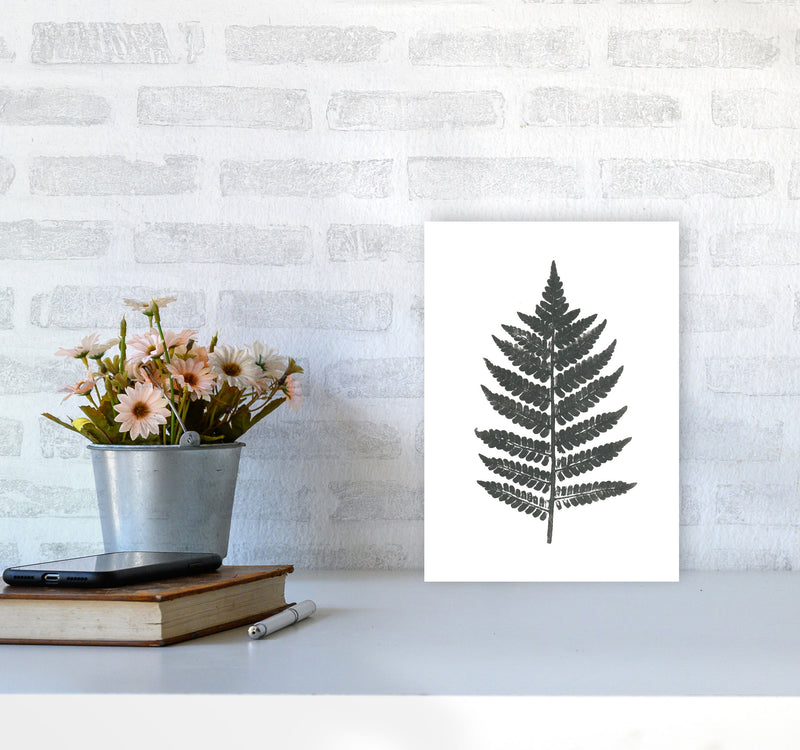 Vintage Fern Modern Print, Framed Botanical & Nature Art Print A4 Black Frame