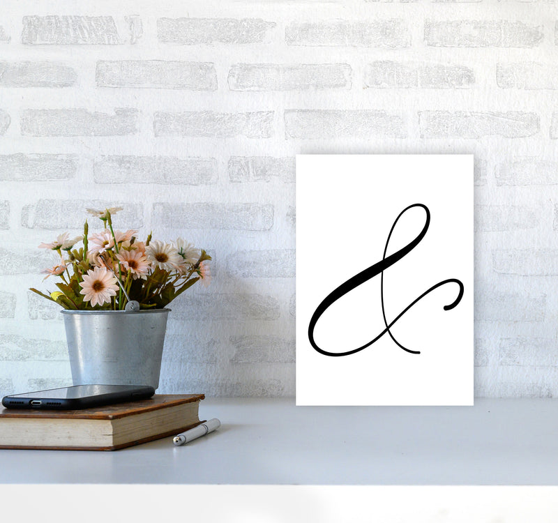 Ampersand Framed Typography Wall Art Print A4 Black Frame