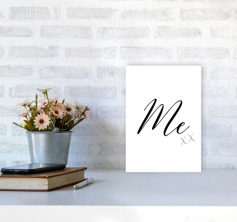 Me Framed Typography Wall Art Print A4 Black Frame