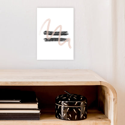 Dalia Chalk Pink And Black Line Contrast  Art Print by Pixy Paper A4 Black Frame
