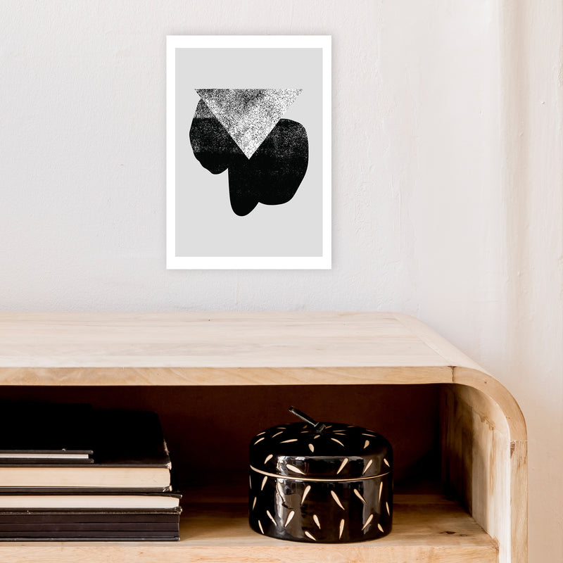 Graffiti Black And Grey Triangle  Art Print by Pixy Paper A4 Black Frame