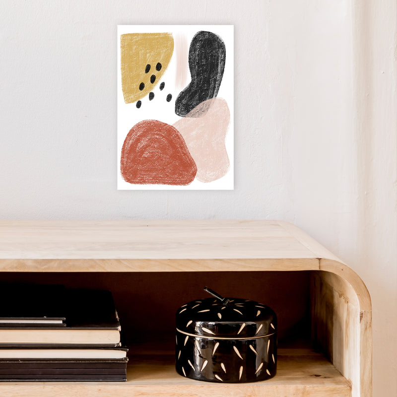 Dalia Chalk Black Polka Shapes  Art Print by Pixy Paper A4 Black Frame