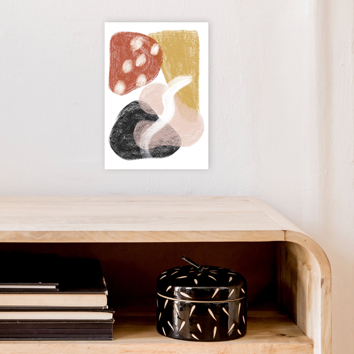 Dalia Chalk Mix Match Shapes  Art Print by Pixy Paper A4 Black Frame