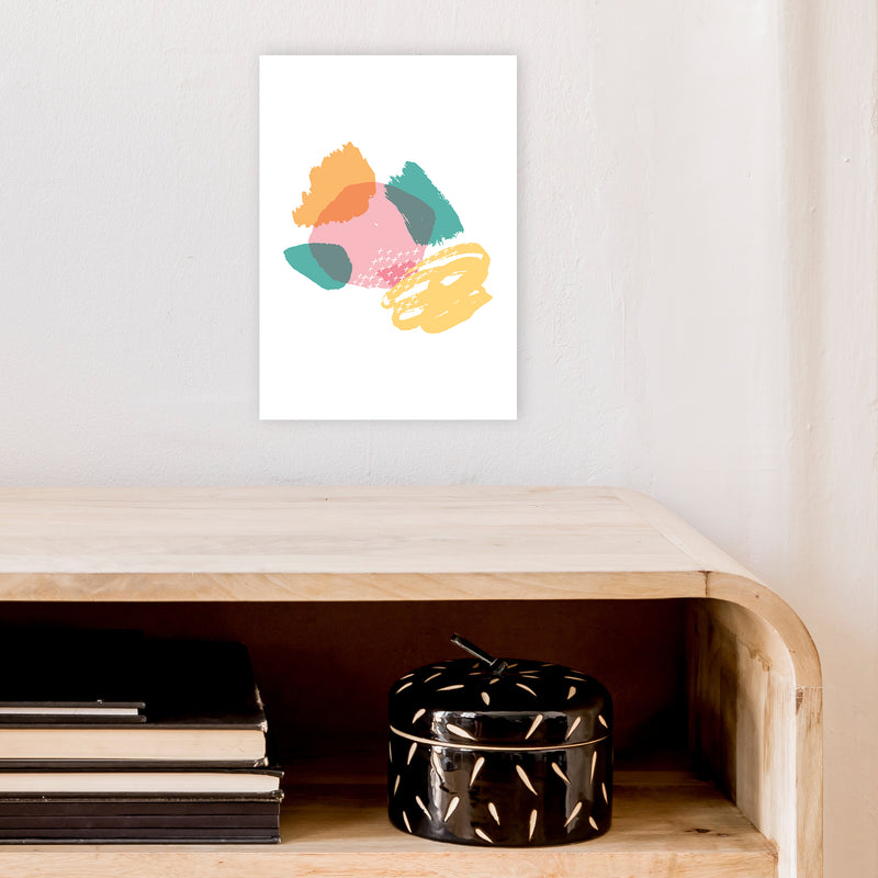 Mismatch Pink And Teal  Art Print by Pixy Paper A4 Black Frame