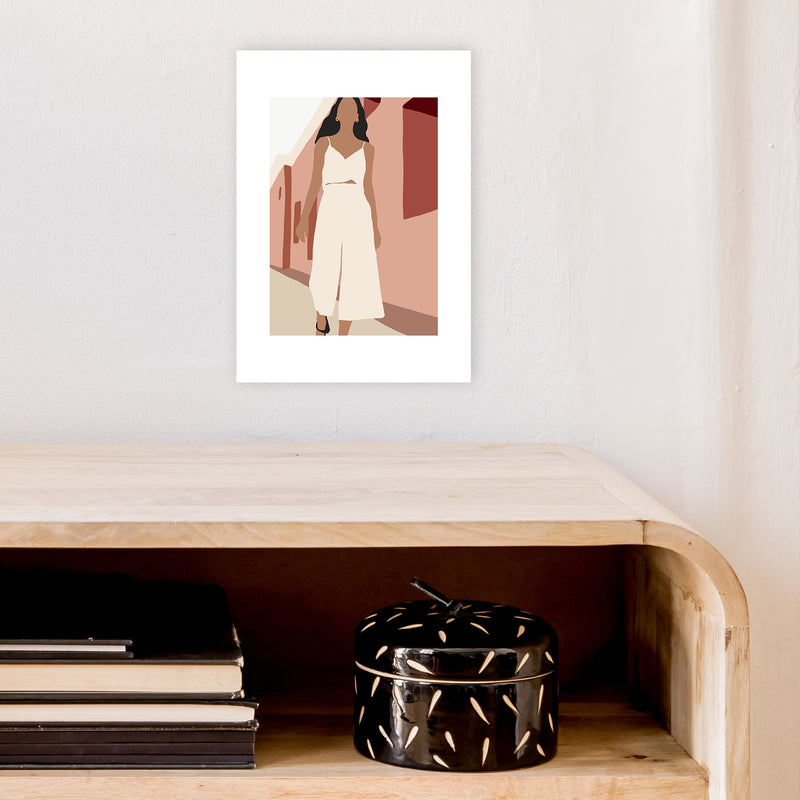 Mica Girl In Street N7  Art Print by Pixy Paper A4 Black Frame