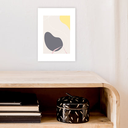 Mila Pink Abstract N19  Art Print by Pixy Paper A4 Black Frame