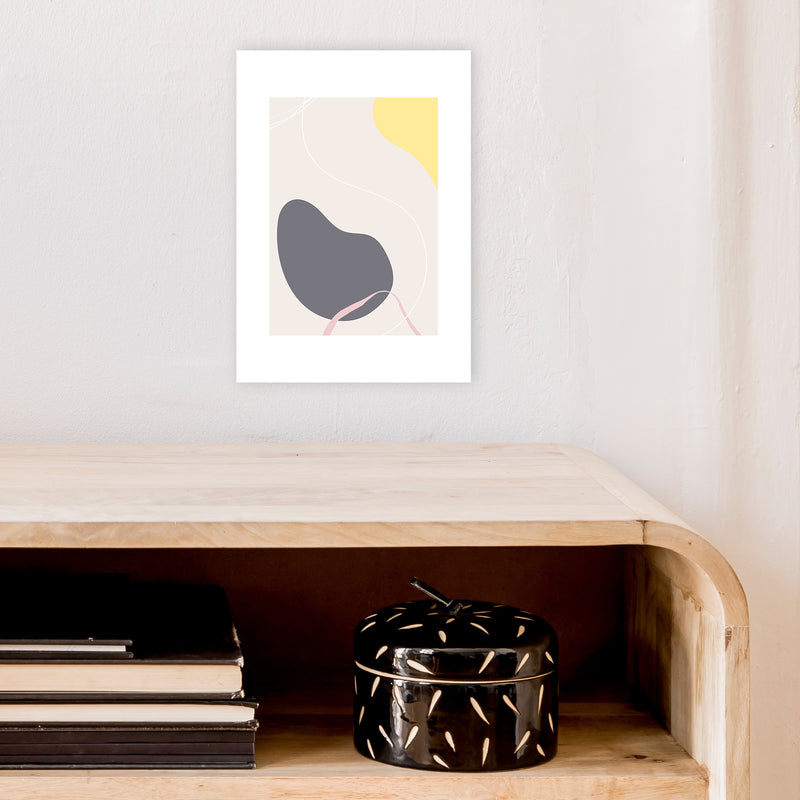 Mila Pink Abstract N19  Art Print by Pixy Paper A4 Black Frame