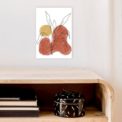 Dalia Chalk Red Floral  Art Print by Pixy Paper A4 Black Frame