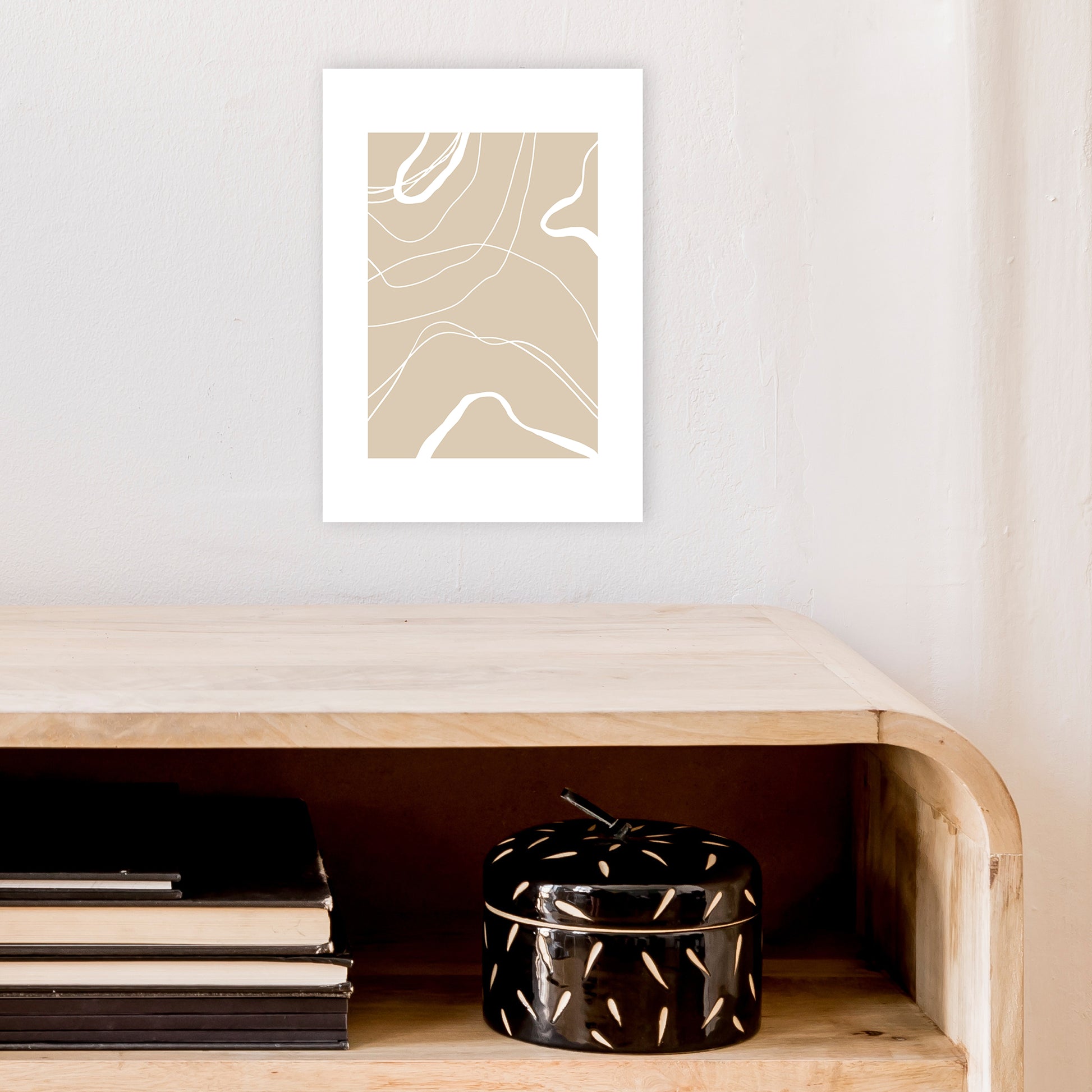 Mica Sand Swirls N24  Art Print by Pixy Paper A4 Black Frame
