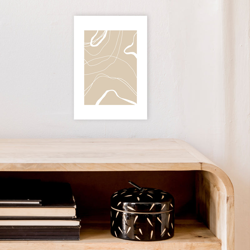 Mica Sand Swirls N24  Art Print by Pixy Paper A4 Black Frame