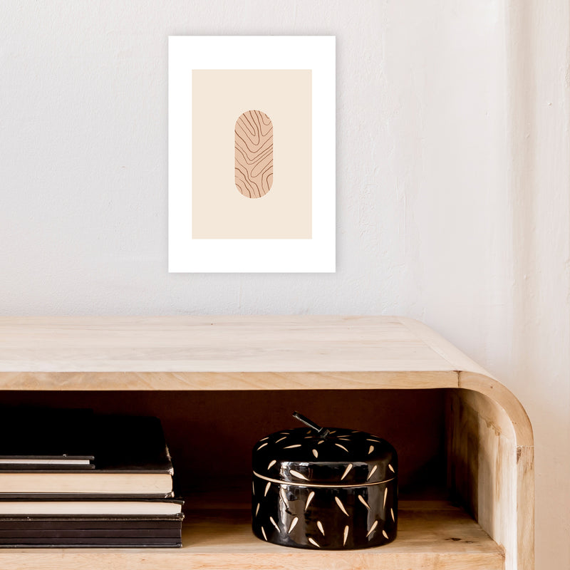 Mica Sand Leaf N12  Art Print by Pixy Paper A4 Black Frame