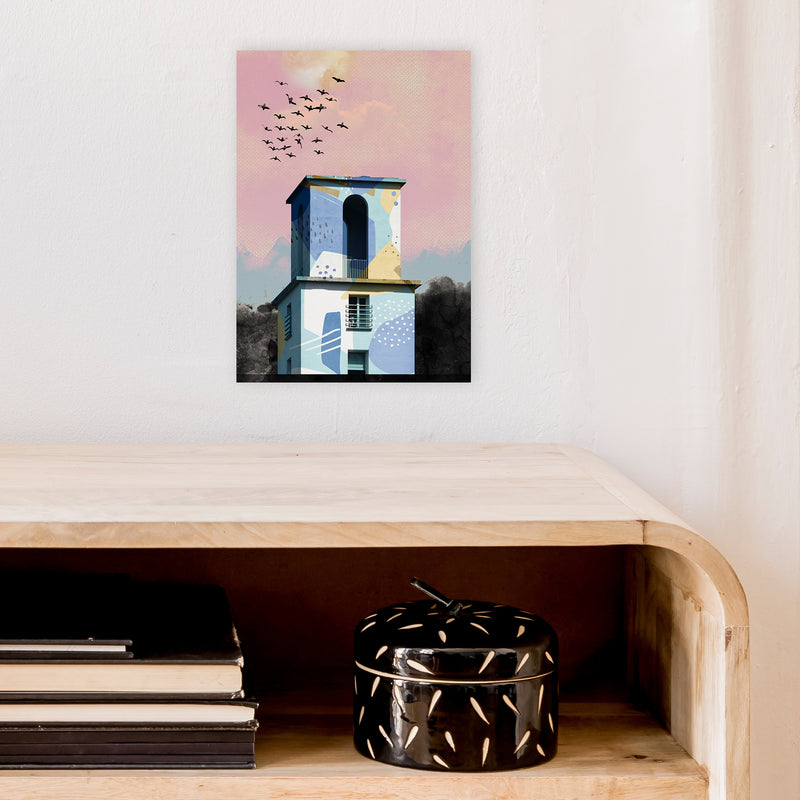 Pop Art Concrete Tower  Art Print by Pixy Paper A4 Black Frame