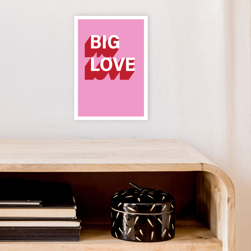 Big Love Shadow  Art Print by Pixy Paper A4 Black Frame
