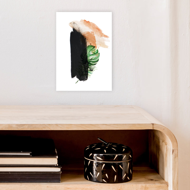 Exotic Abstract Strokes  Art Print by Pixy Paper A4 Black Frame