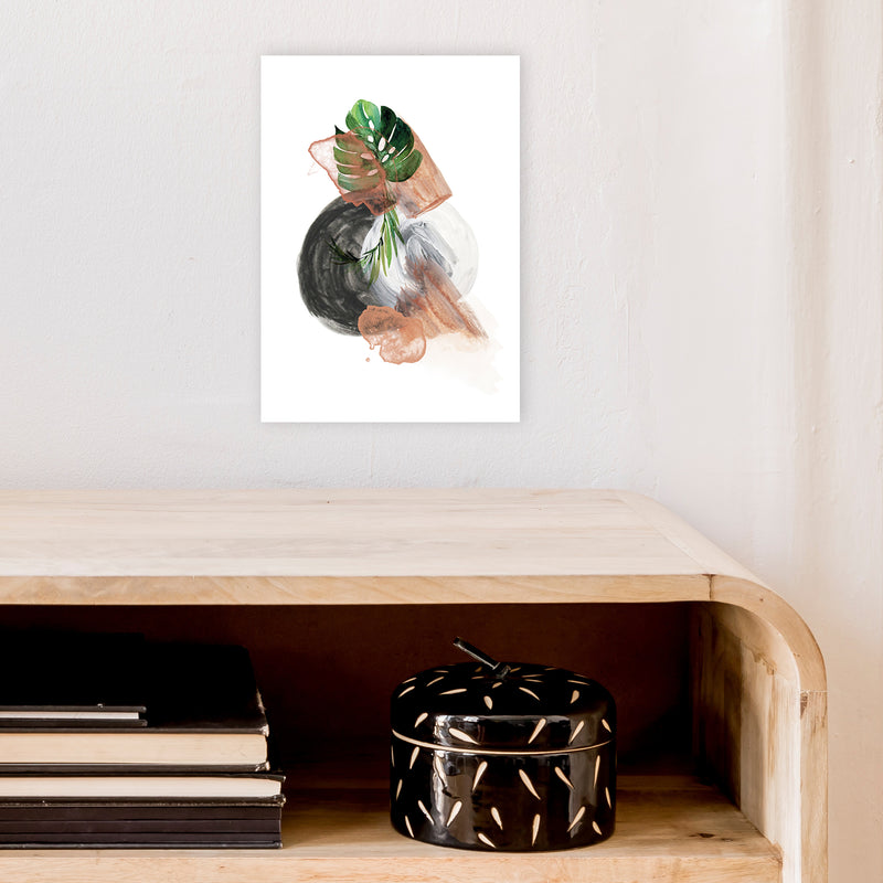 Round Exotic Abstract  Art Print by Pixy Paper A4 Black Frame