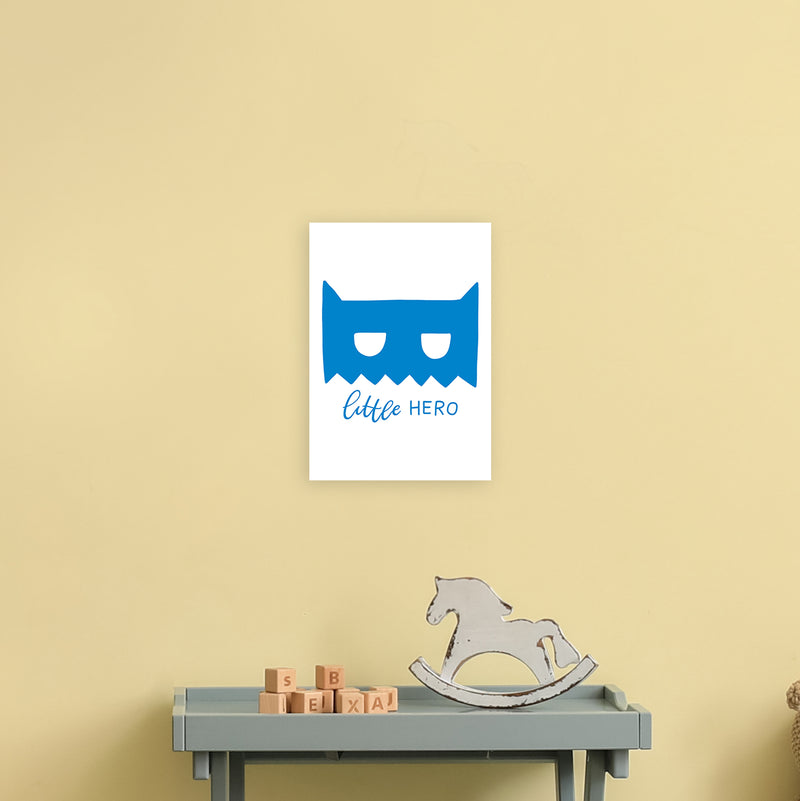 Little Hero Mask Blue Super Scandi  Art Print by Pixy Paper A4 Black Frame