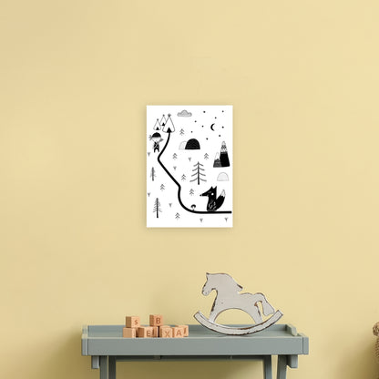 Little Explorer Winding Road  Art Print by Pixy Paper A4 Black Frame