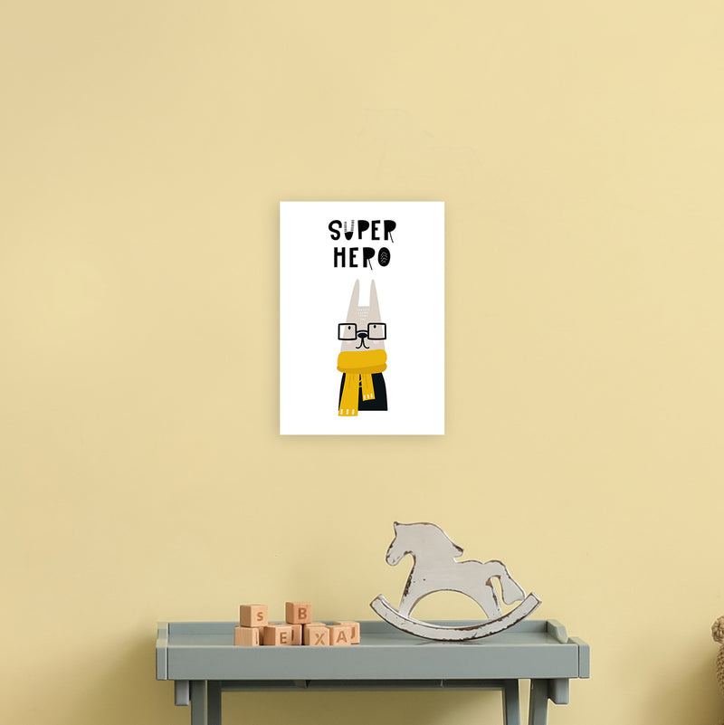 Super Hero Animal Pop  Art Print by Pixy Paper A4 Black Frame