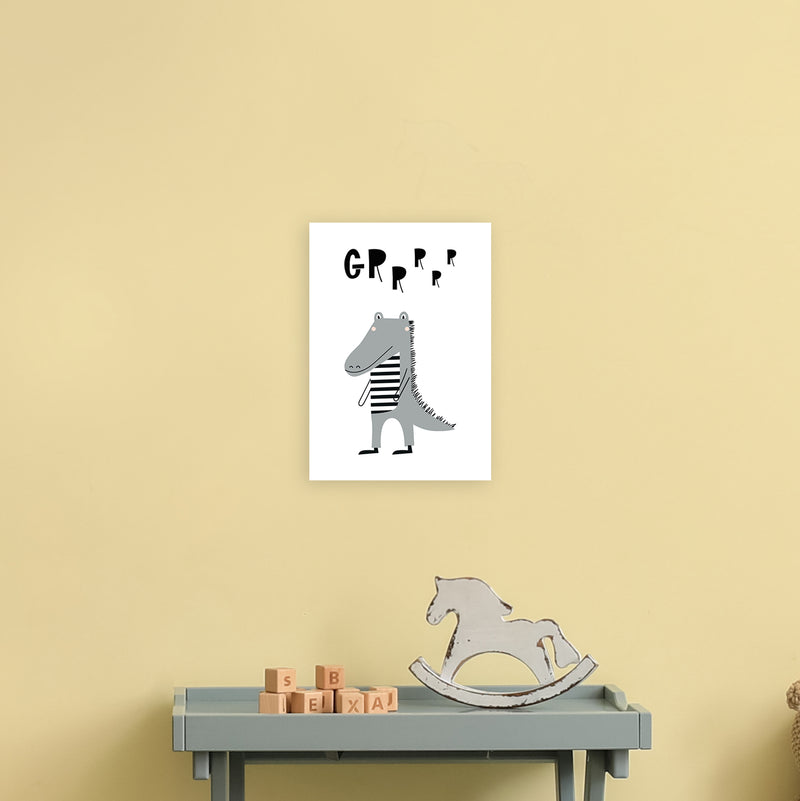 Grr Gator Animal Pop  Art Print by Pixy Paper A4 Black Frame