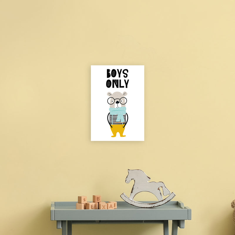 Boys Only Animal Pop  Art Print by Pixy Paper A4 Black Frame