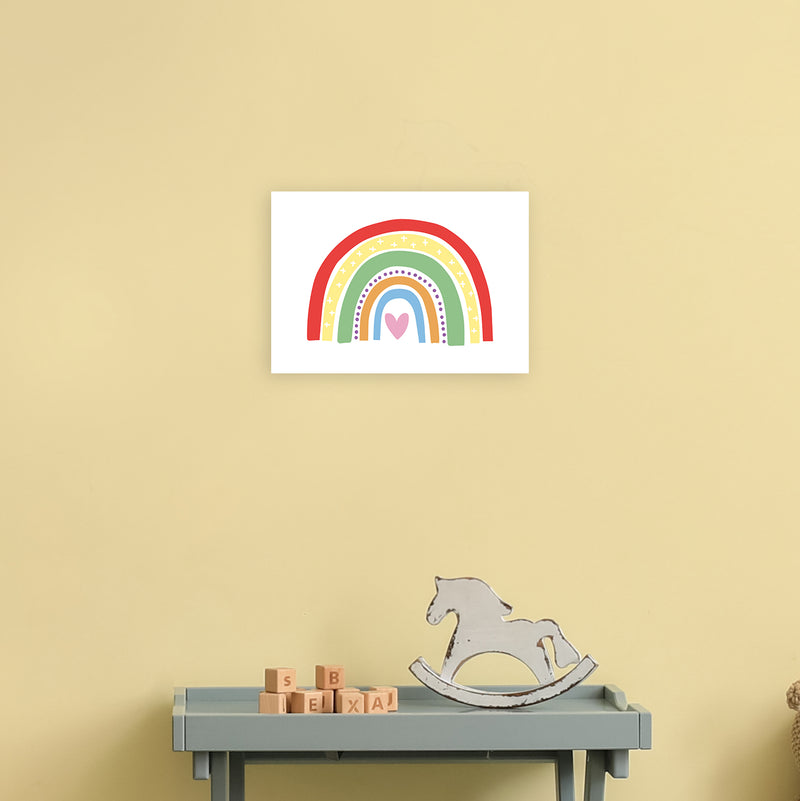 Rainbow With Heart  Art Print by Pixy Paper A4 Black Frame