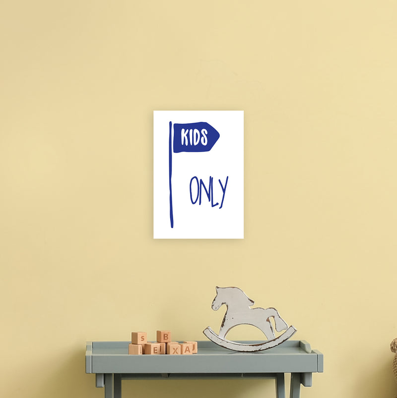 Kids Only Navy  Art Print by Pixy Paper A4 Black Frame