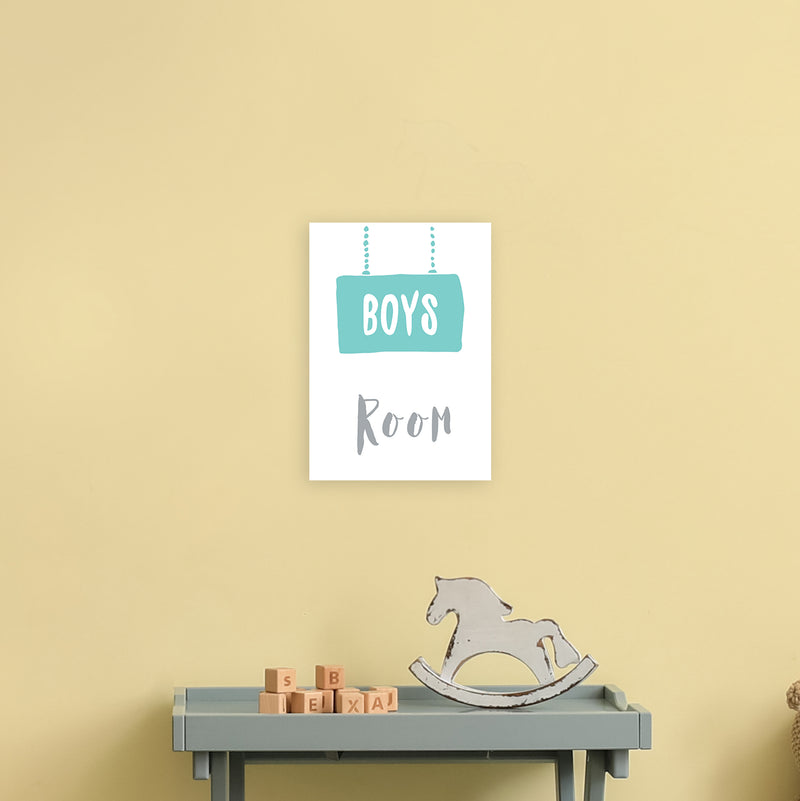 Boys Room Mint  Art Print by Pixy Paper A4 Black Frame