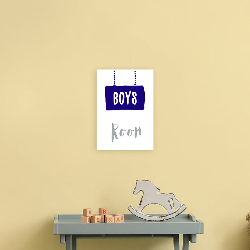 Boys Room Navy  Art Print by Pixy Paper A4 Black Frame
