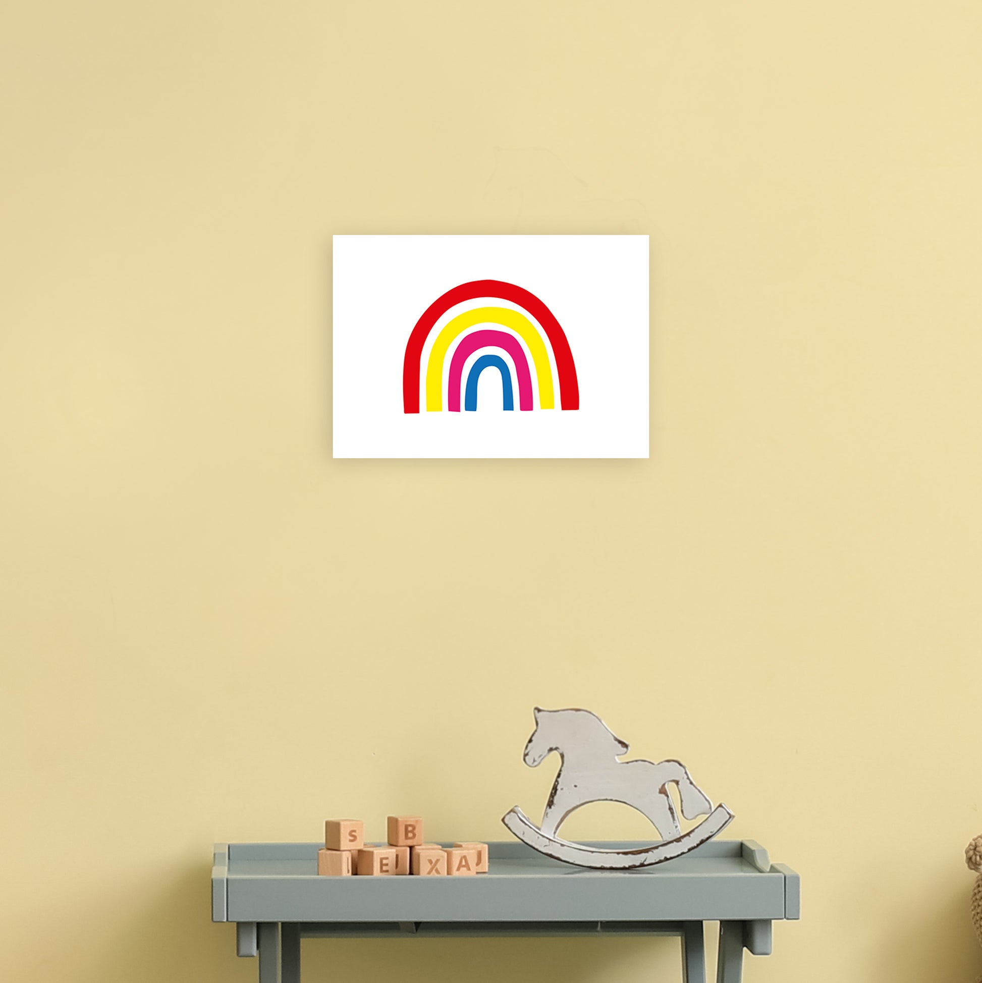 Rainbow Red  Art Print by Pixy Paper A4 Black Frame