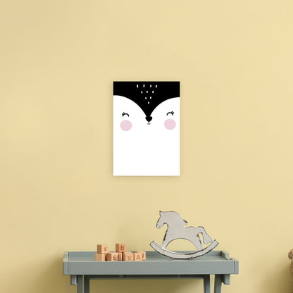 Penguin Face  Art Print by Pixy Paper A4 Black Frame