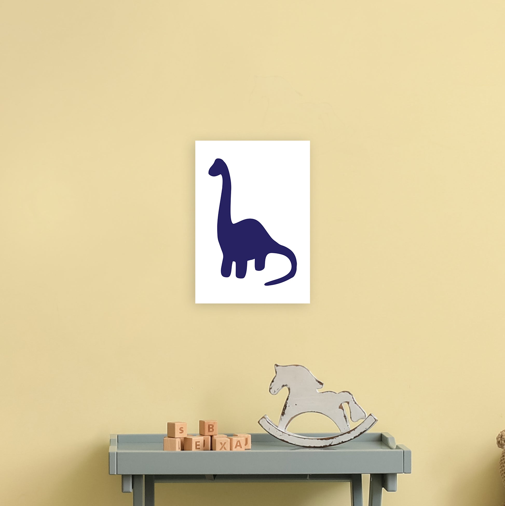 Brach Navy  Art Print by Pixy Paper A4 Black Frame