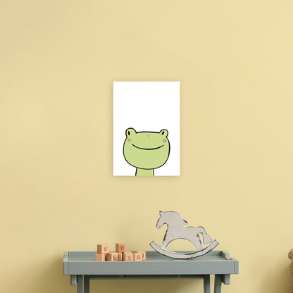 Frog  Art Print by Pixy Paper A4 Black Frame