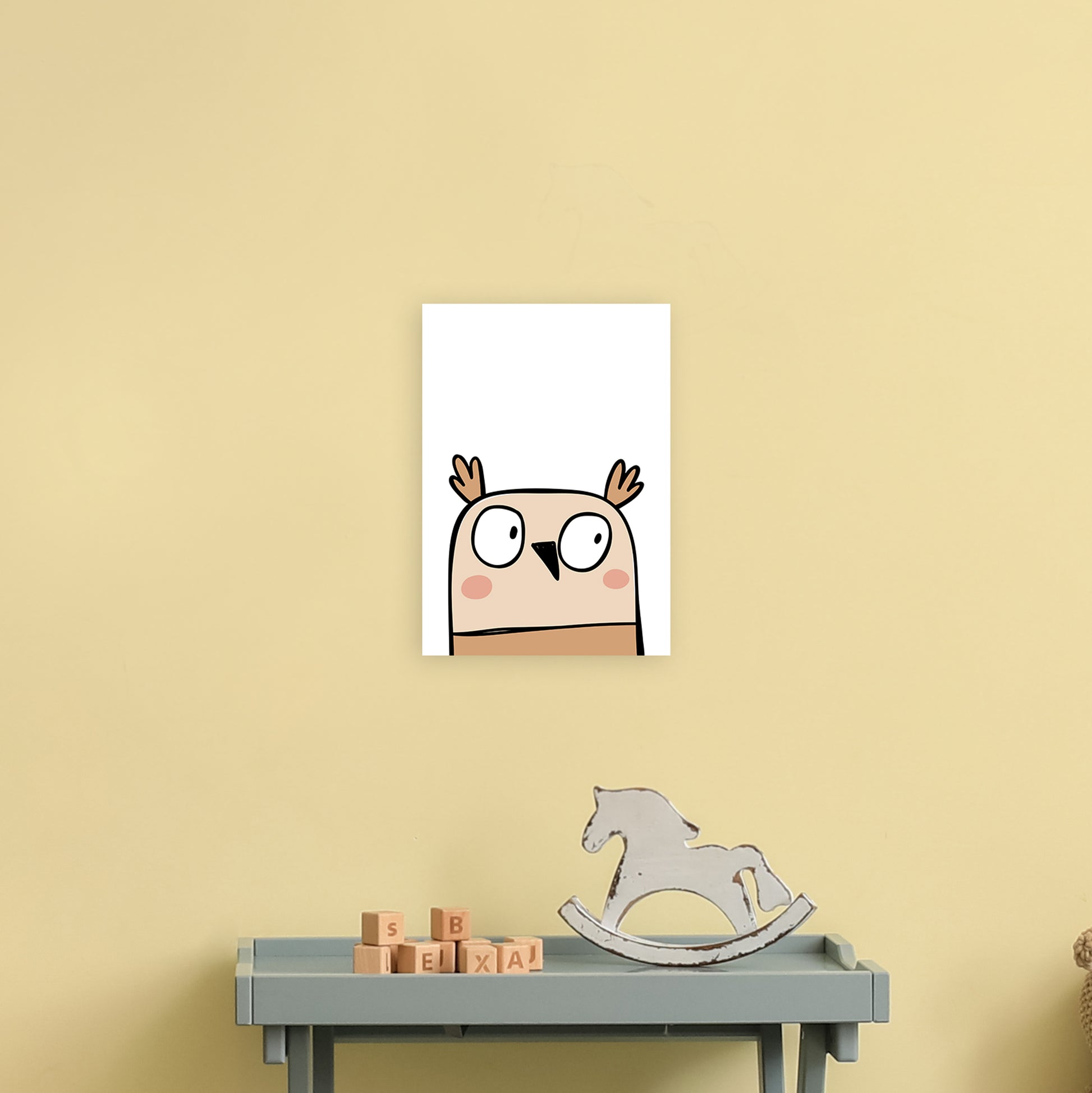 Owl  Art Print by Pixy Paper A4 Black Frame