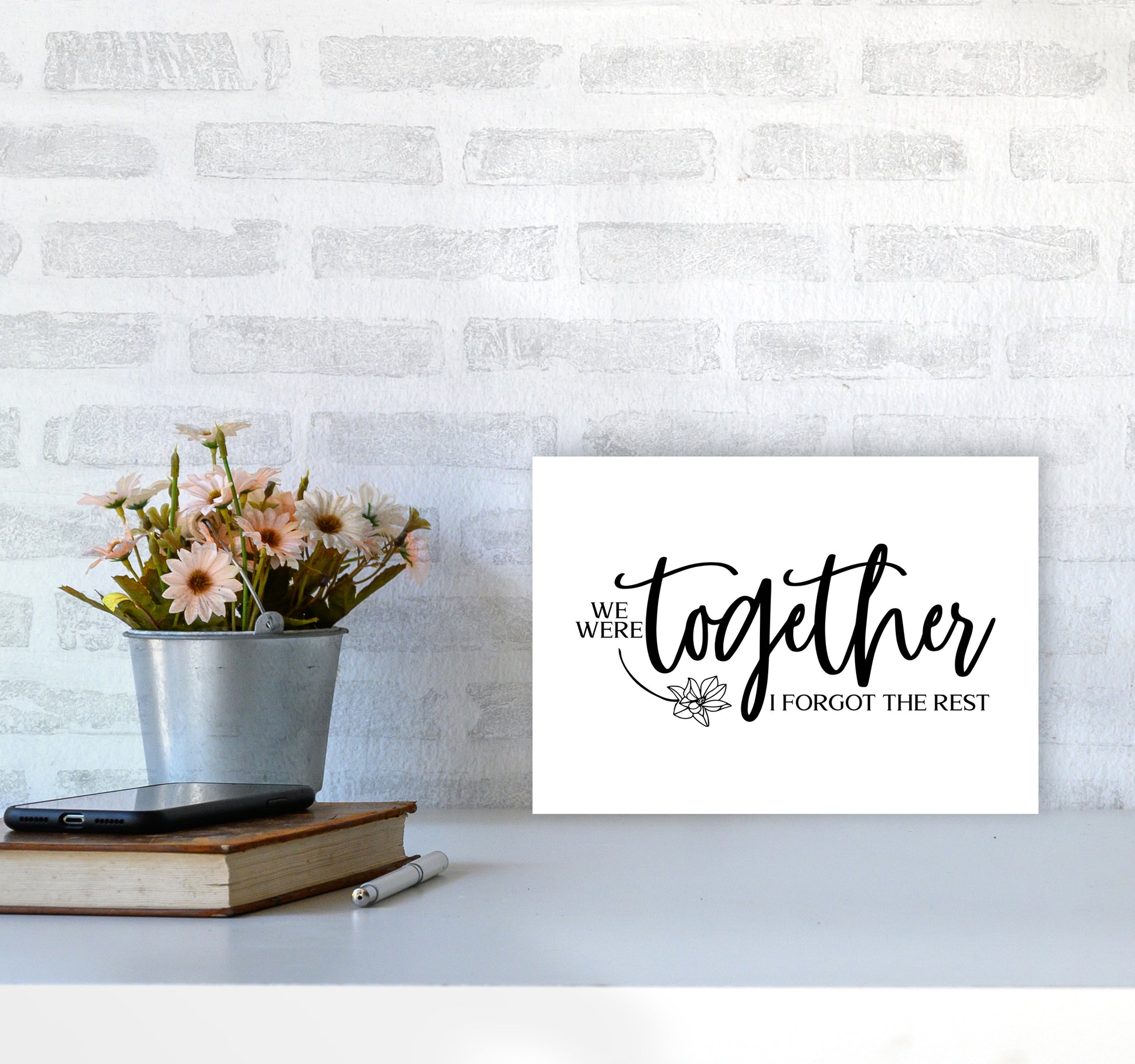 We Were Together Landscape  Art Print by Pixy Paper A4 Black Frame