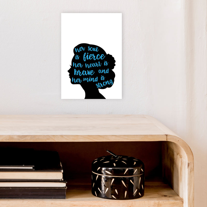 Her Soul Is Fierce Blue  Art Print by Pixy Paper A4 Black Frame