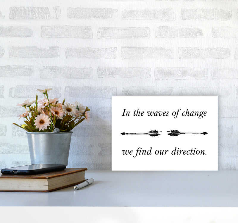 In The Waves Of Change  Art Print by Pixy Paper A4 Black Frame