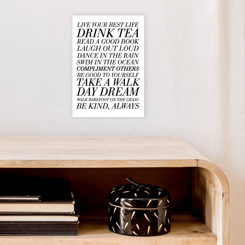 Live Your Best Life  Art Print by Pixy Paper A4 Black Frame
