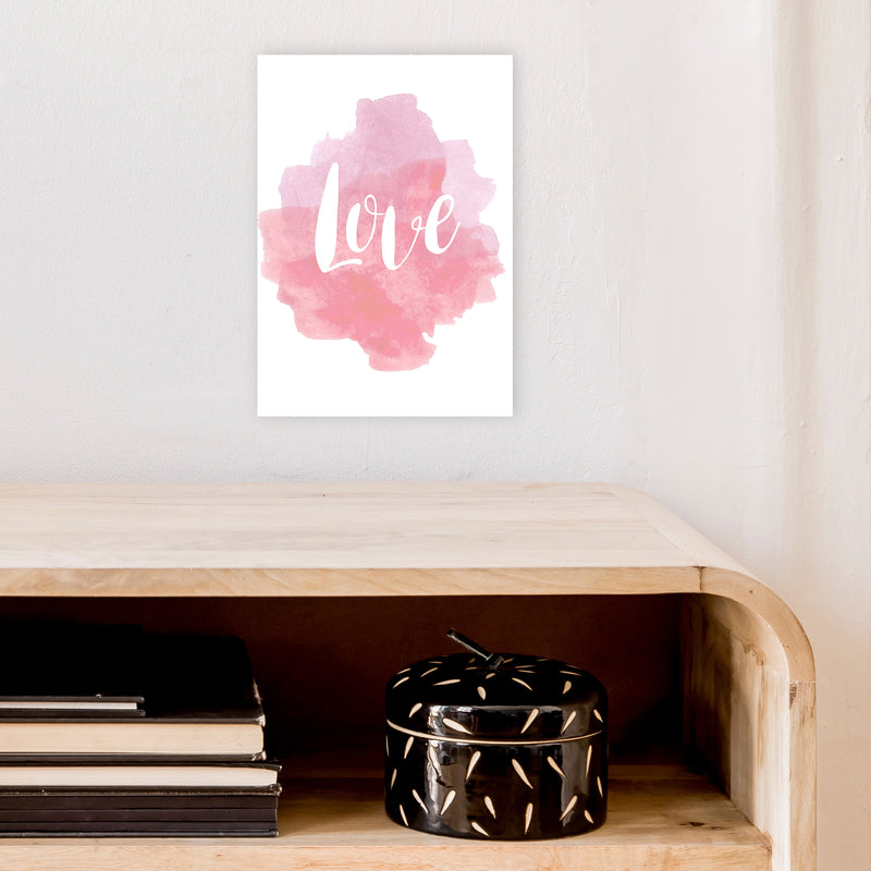 Love Watercolour  Art Print by Pixy Paper A4 Black Frame
