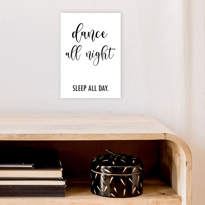 Dance All Night  Art Print by Pixy Paper A4 Black Frame