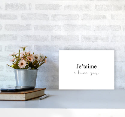 Je'Taime  Art Print by Pixy Paper A4 Black Frame