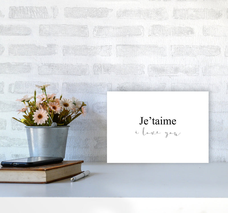 Je'Taime  Art Print by Pixy Paper A4 Black Frame