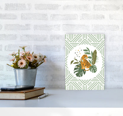 Wild Collection Aztec Tiger Art Print by Pixy Paper A4 Black Frame