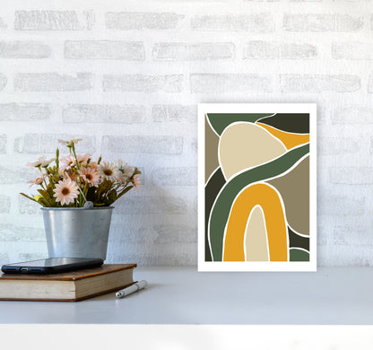 Wild Collection Rainbow and Hills Abstract Art Print by Pixy Paper A4 Black Frame