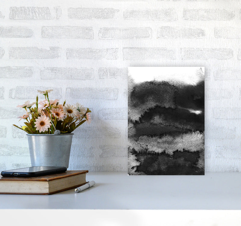 Majestic Monochrome Watercolour 16 Art Print by Pixy Paper A4 Black Frame