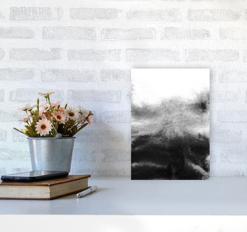Majestic Monochrome Watercolour 19 Art Print by Pixy Paper A4 Black Frame