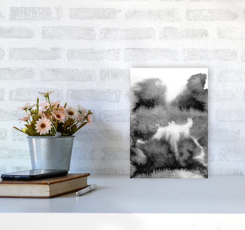 Majestic Monochrome Watercolour 17 Art Print by Pixy Paper A4 Black Frame