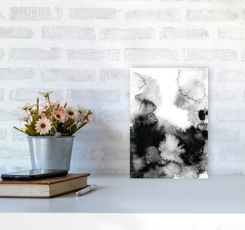 Majestic Monochrome Watercolour 12 Art Print by Pixy Paper A4 Black Frame