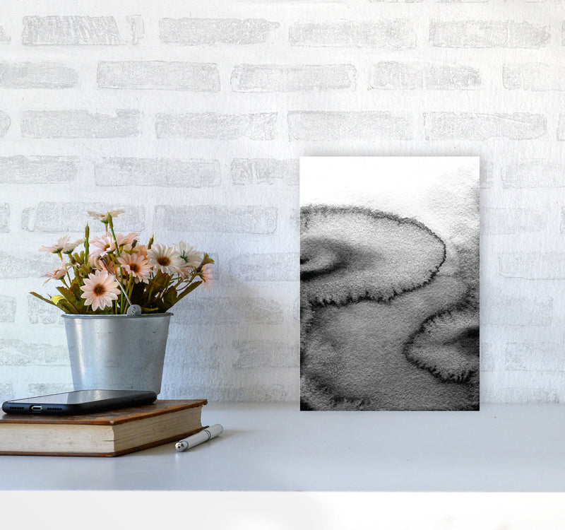 Majestic Monochrome Watercolour 15 Art Print by Pixy Paper A4 Black Frame