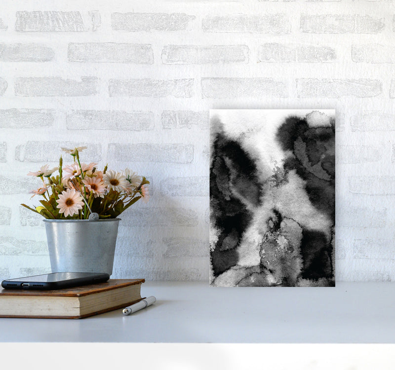 Majestic Monochrome Watercolour 11 Art Print by Pixy Paper A4 Black Frame